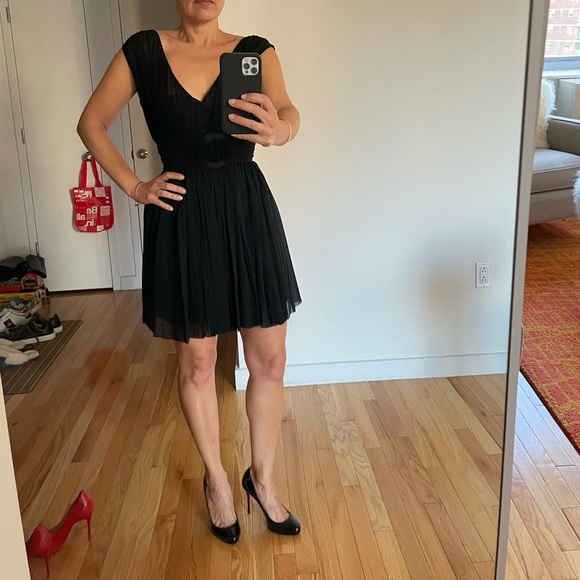 Anna Molinari Dresses | Anna Molinari Vintage Black Pleated Short Dress | Color: Black | Size: 0 | Karinadlhc's Closet Anna Molinari Dresses | Anna Molinari Vintage Black Pleated Short Dress | Color: Black | Size: 0 | Karinadlhc's Closet